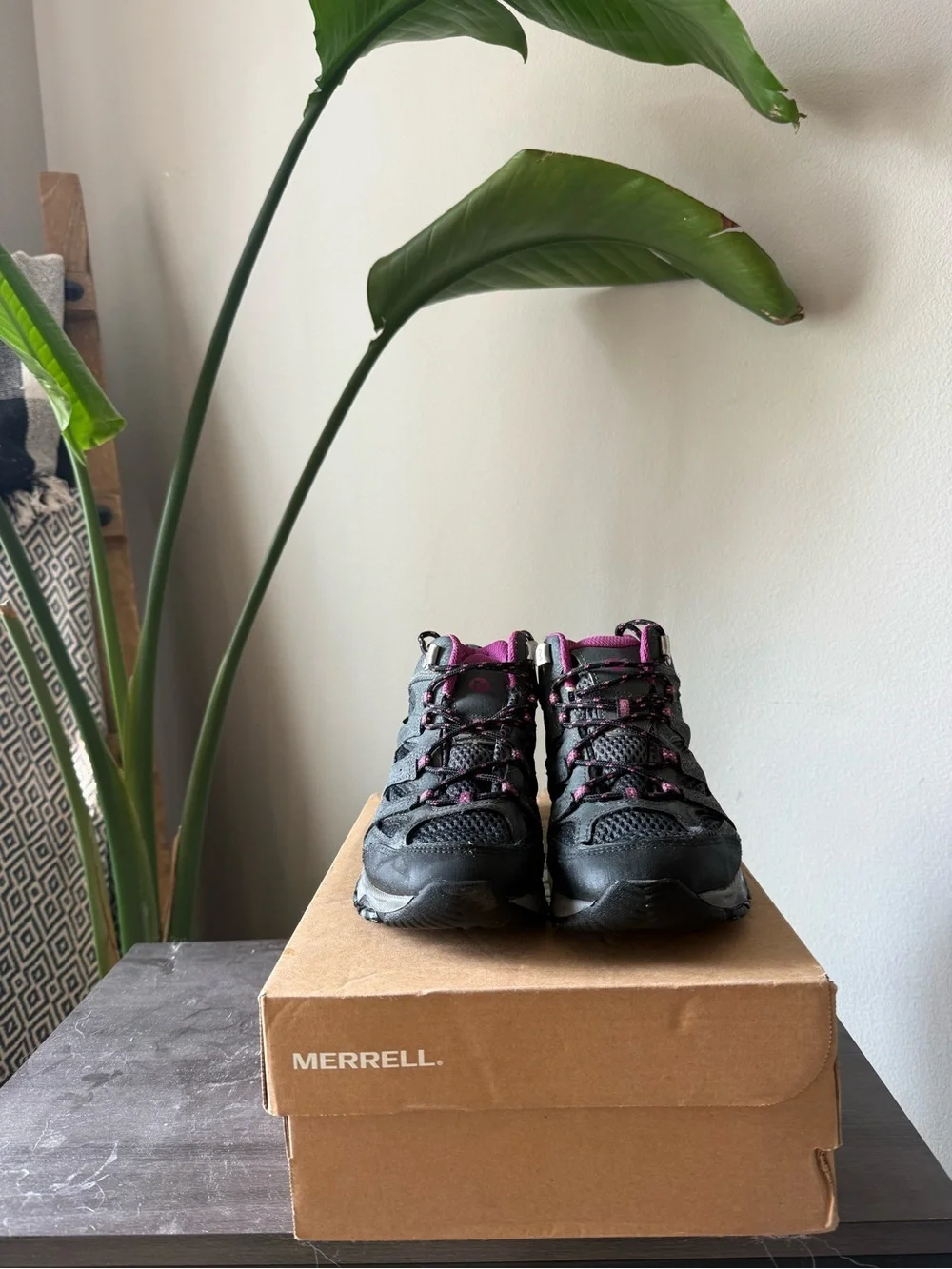 Merrell Moab (waterproof) Gray and Purple Kids' Trail Boots
